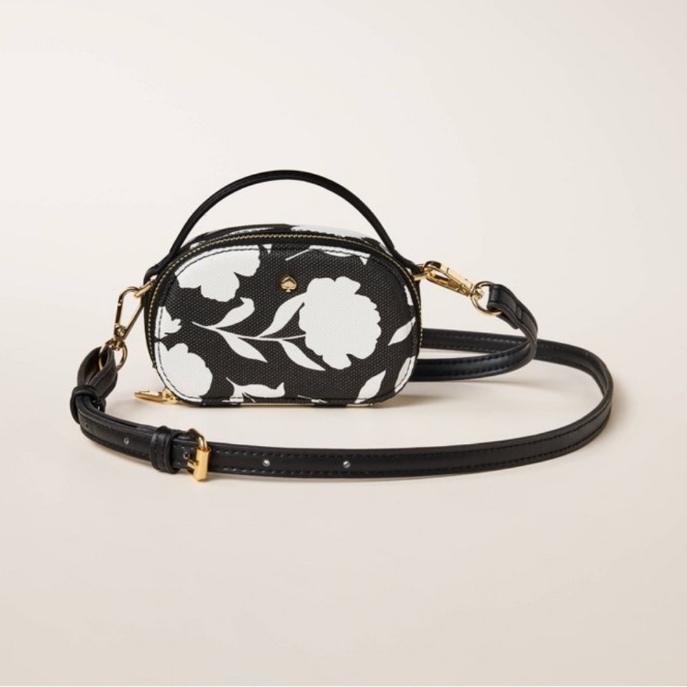 Kate Spade New York x Target Mini Crossbody Bag Flowers White on Black Bag